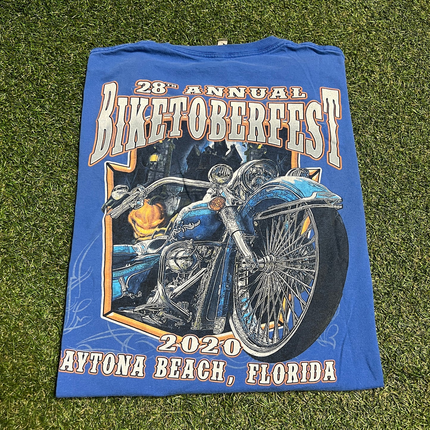 2020 Daytona Beach Biketoberfest Blue Tee Size XL USED v16487
