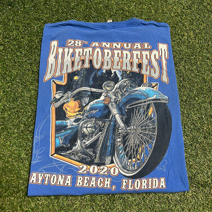 2020 Daytona Beach Biketoberfest Blue Tee Size XL USED v16487