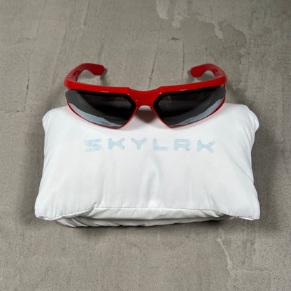 Skylrk Glicky Red Heat Gloss Sunglasses USED x18570