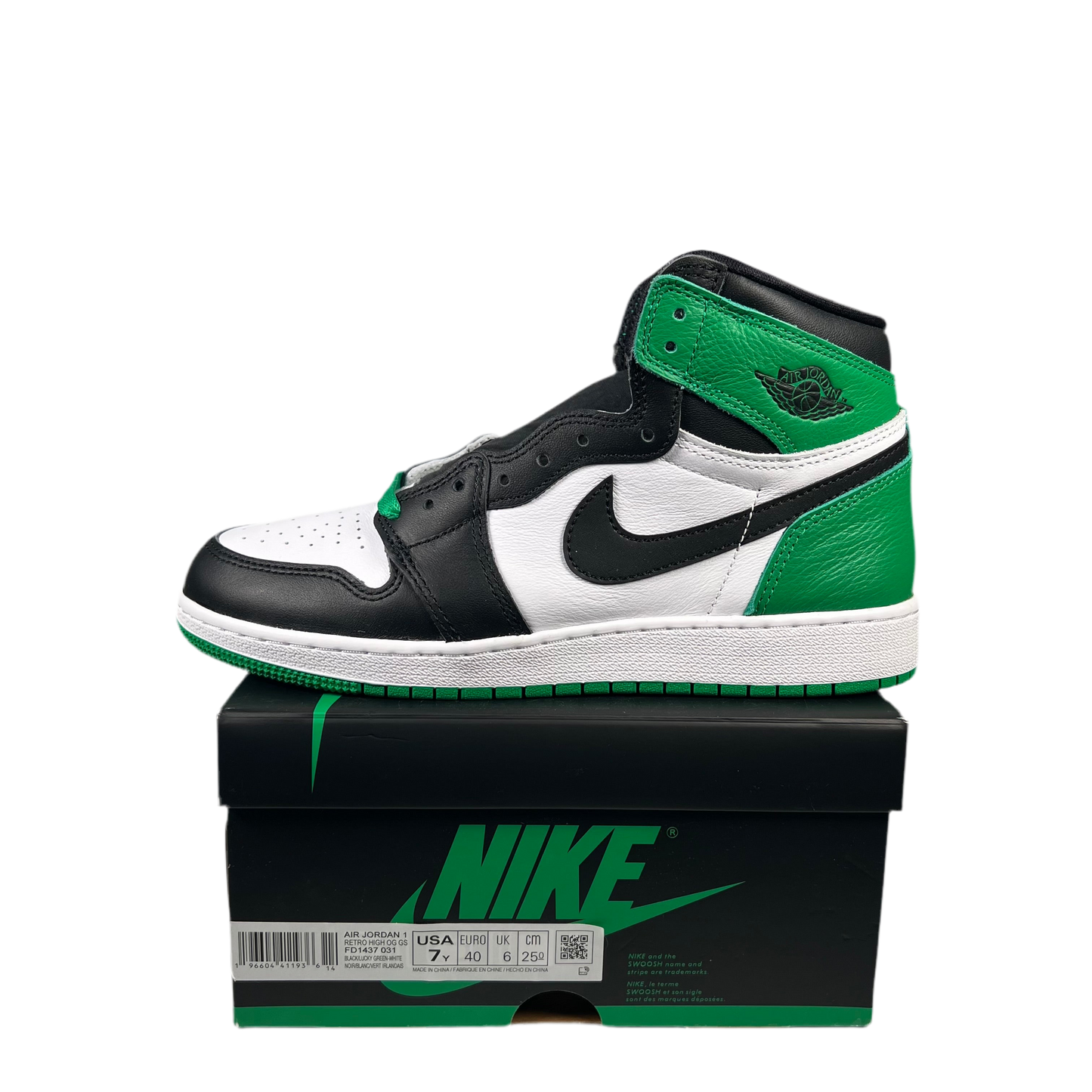 Jordan 1 High Lucky Green (2023) Size 7y NEW s18339