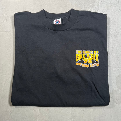1998 "Bars of Bike Week" Black Tee Size Large USED v19368