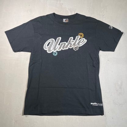 Bape x Unkle Glitter Black Tee Size Large USED x1537