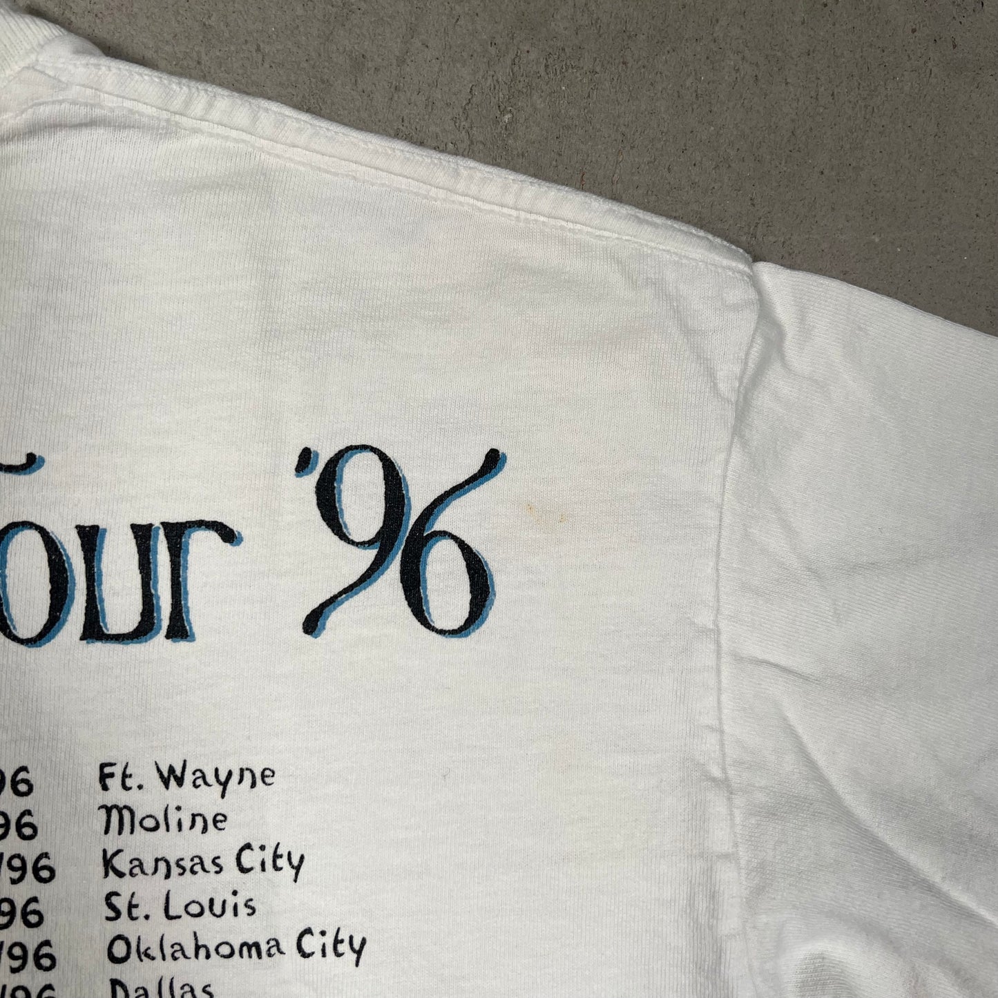 1996 Smashing Pumpkins Infinite Sadness Tour White Tee Size Large USED v19475