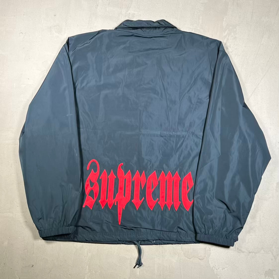 Supreme Navy Blue Coaches Button Up Jacket (2026) Size Large USED x18846