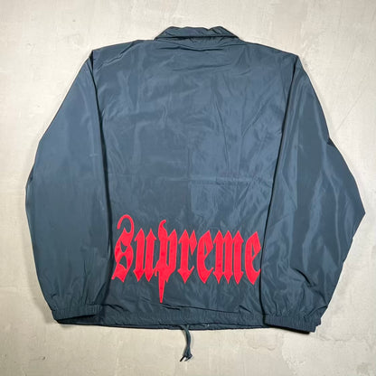 Supreme Navy Blue Coaches Button Up Jacket (2026) Size Large USED x18846