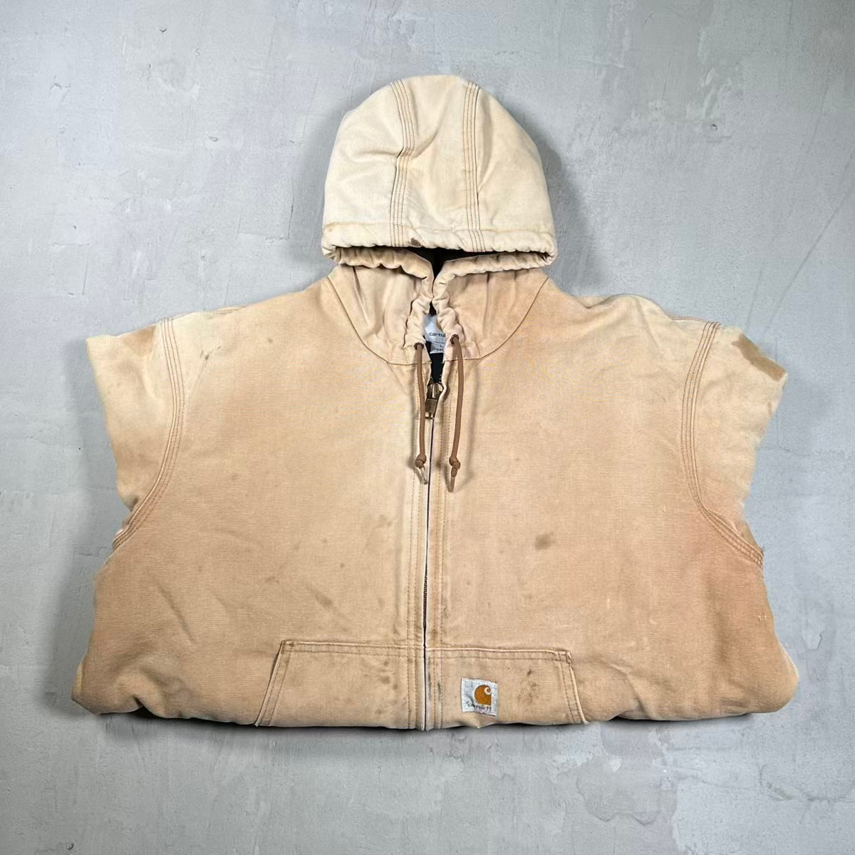 Y2K Carhartt Active Duck Canvas Workwear Zip Up Jacket Size Large USED v20428