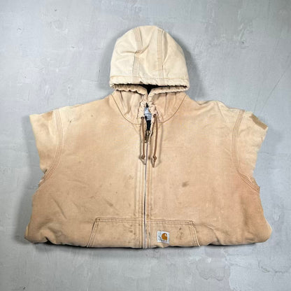 Y2K Carhartt Active Duck Canvas Workwear Zip Up Jacket Size Large USED v20428