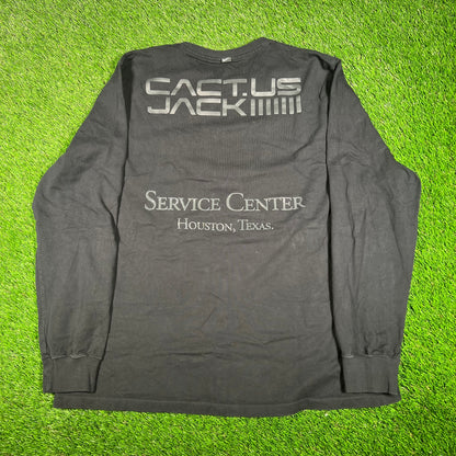 Cactus Jack Nike Black "Service Center" Longsleeve Size XXL USED x15425