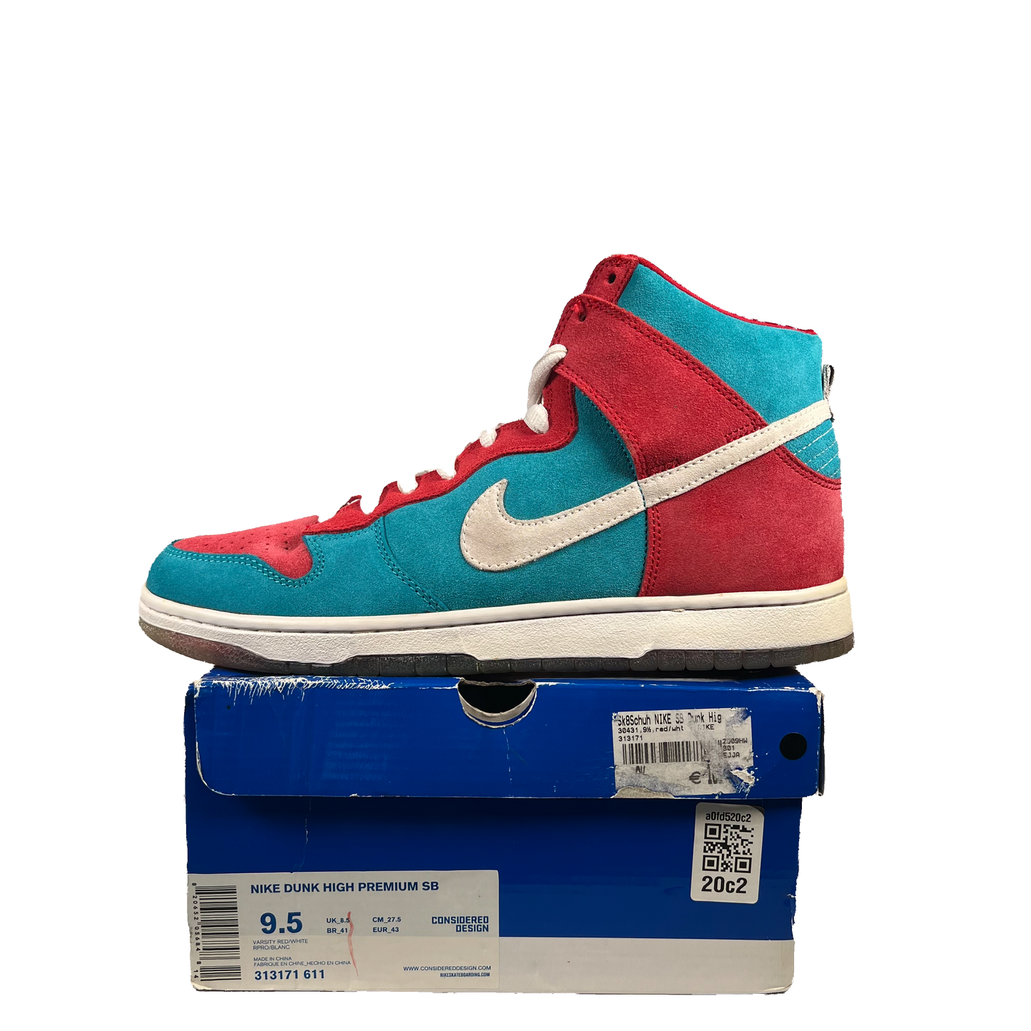 Nike SB Dunk High Bloody Gums (2009) Size 9.5 USED s20815
