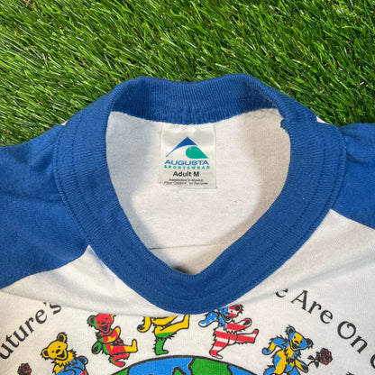 1992 Grateful Dead Recycle World White/Blue Longsleeve Size Medium USED v18819