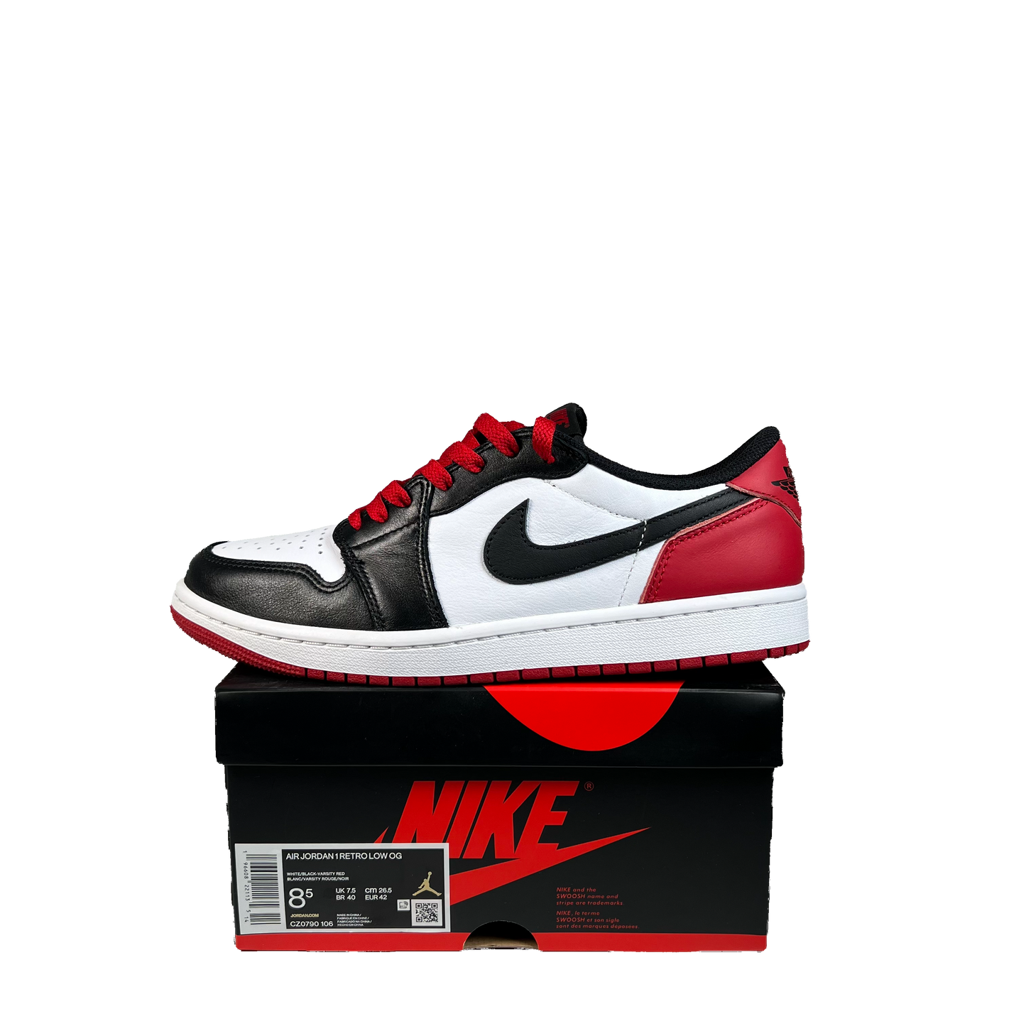 Jordan 1 Low Black Toe (2023) Size 8.5 USED s22197