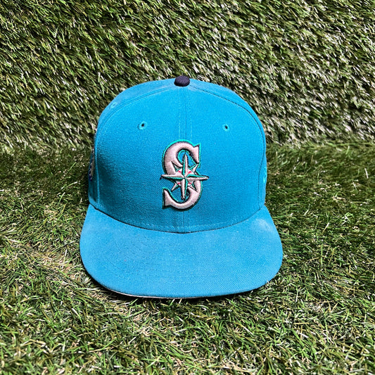 New Era Seattle Mariners Teal Hat Size 7 1/2 USED v16008