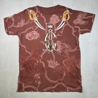 Christian Audigier Los Angeles Crown Brown Tee Size XL USED v19156