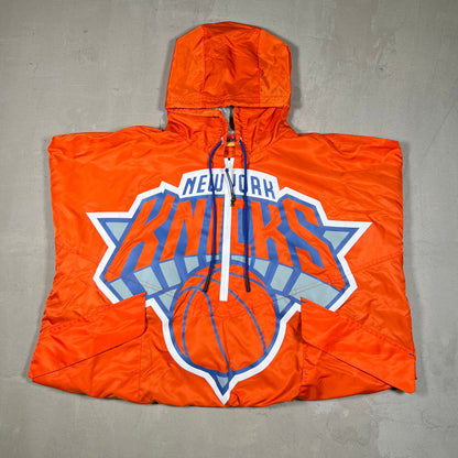 New York Knicks Big Logo Orange Anorak Jacket Size Large NEW v19011