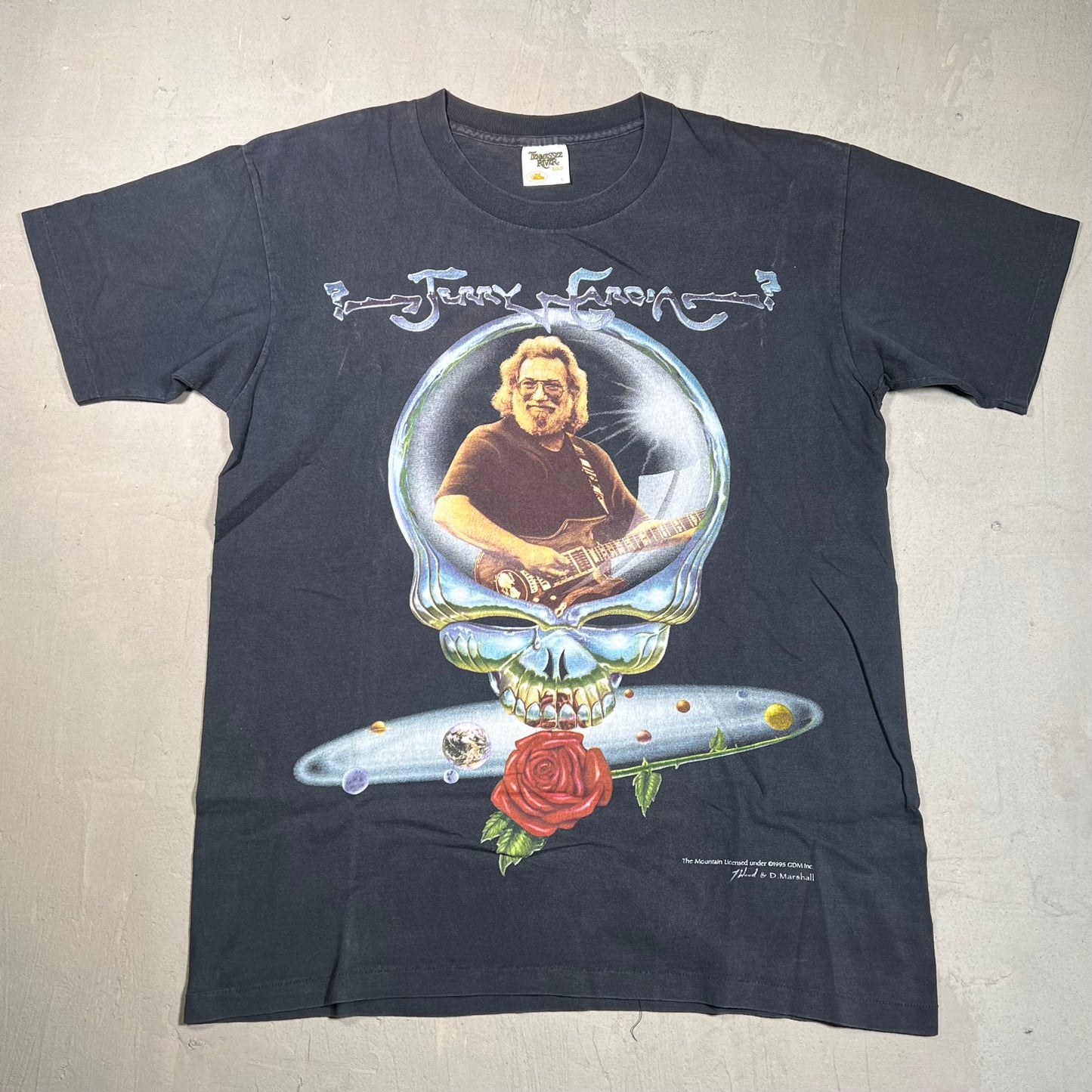 1995 Grateful Dead Jerry Garcia Skeleton Head Out Size Large USED v10598