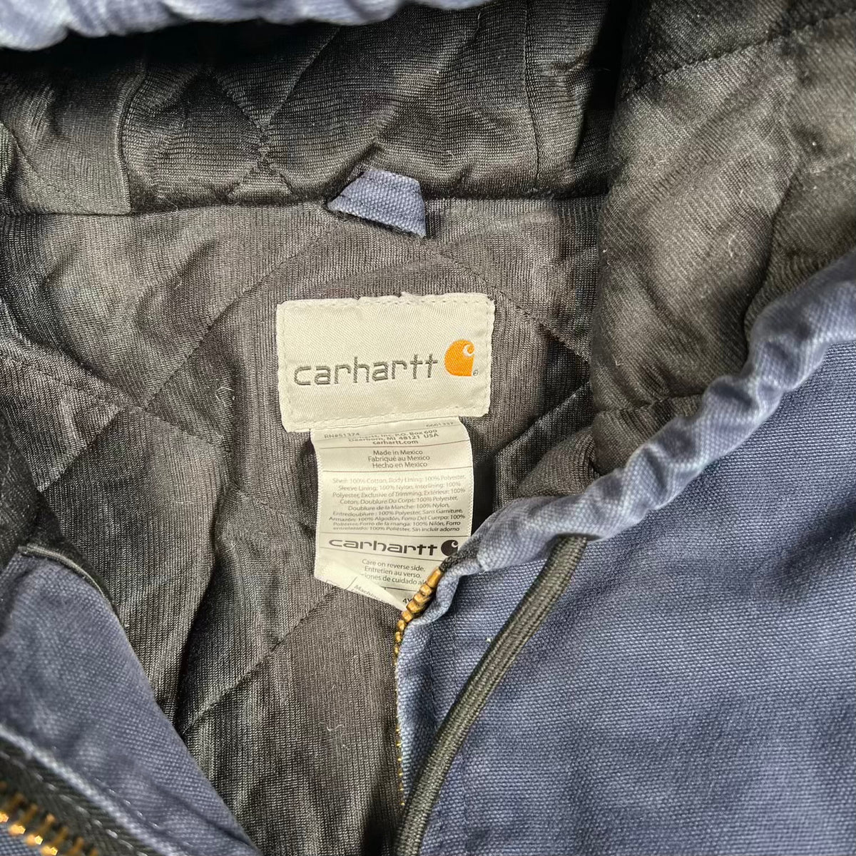 Y2K Carhartt Active ABM Workwear Washed Blue ZIp Up Jacket Size 4XL USED v20359