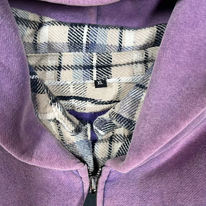 GV Gallery Raspberry Hills Cafe Washed Purple Zip Up Hoodie Size XL USED x18617