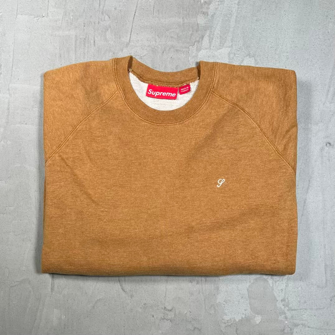 Supreme Heathered Crewneck Heather Gold (2013) Size Medium USED x18876
