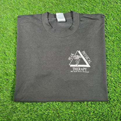 Y2K Peak Physical Therapy Black Tee Size XL USED v17437