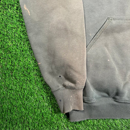 Y2K Carhartt Distressed Green Hoodie Size Large USED