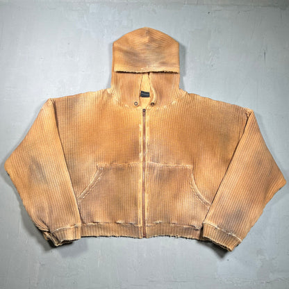 GV Gallery Raspberry Hills Waffle Dyed Heavy Thermal Zip Up Hoodie Size Small NEW x17228