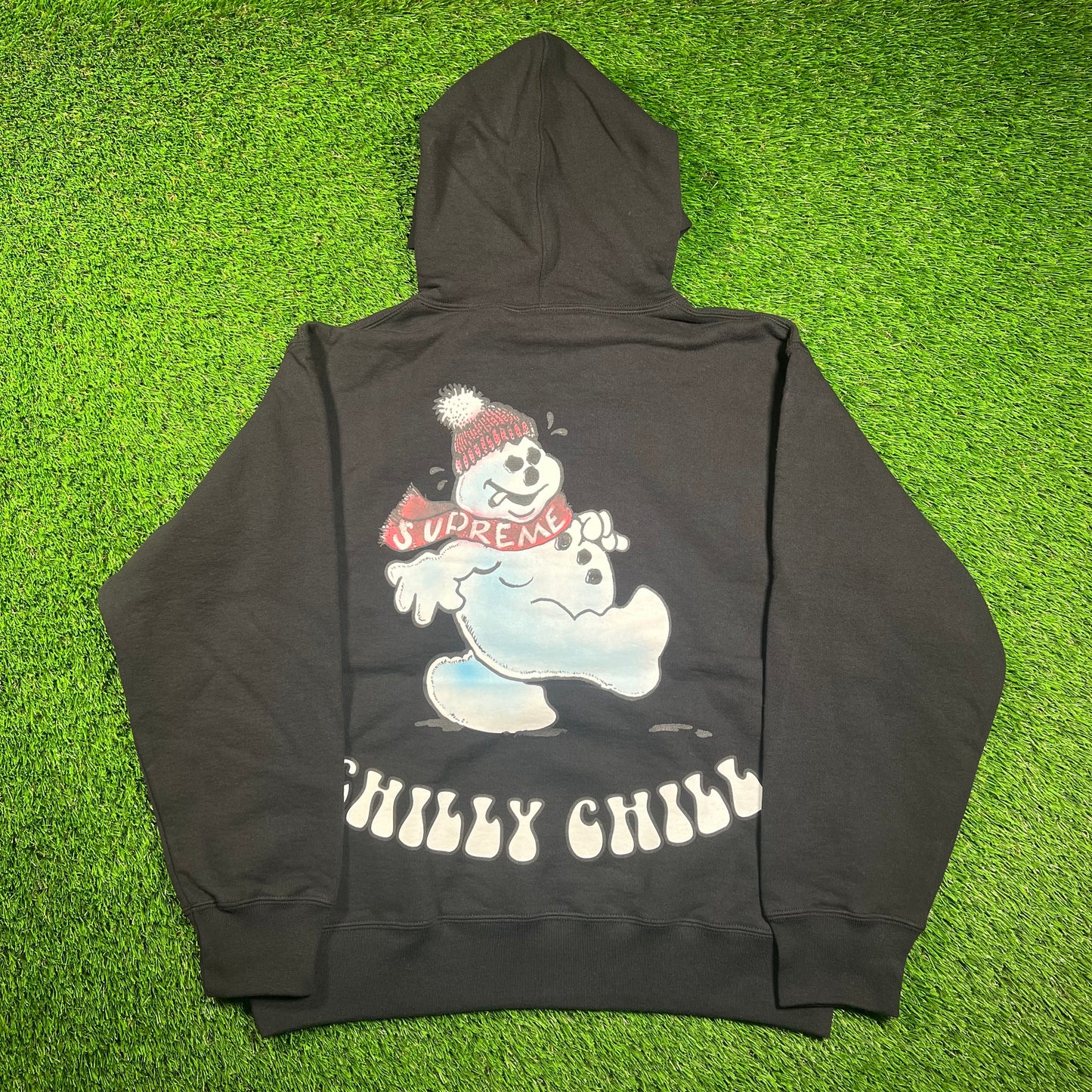 Supreme Snowman Black Hoodie (2023) Size Small NEW x16400