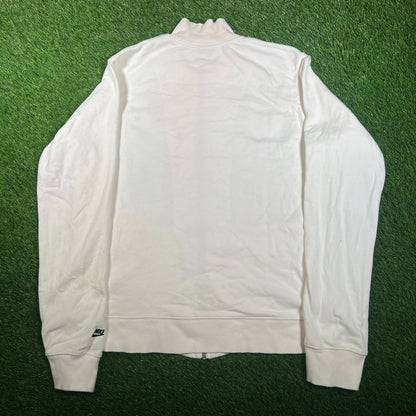 Y2K Nike Big Spellout Logo White Zip Up Size XL USED v17908