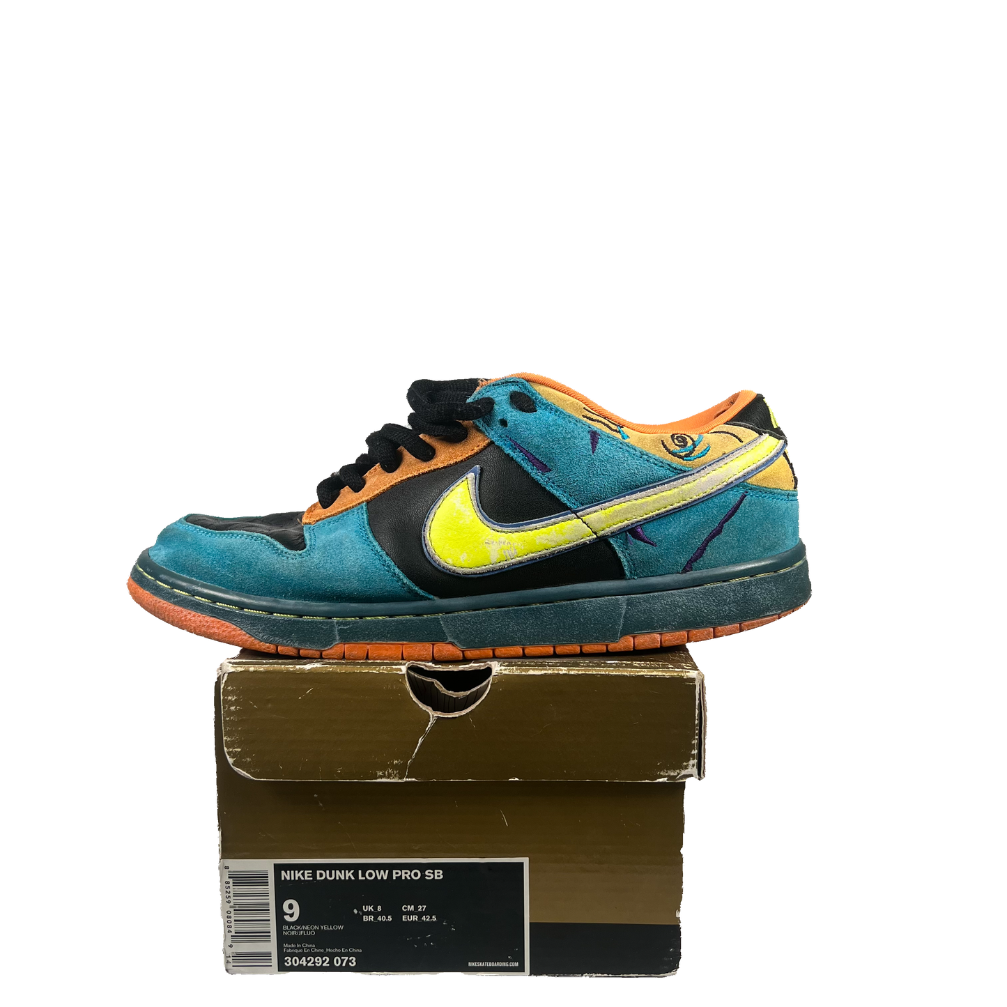 Nike SB Dunk Low Skate or Die (2008) Size 9 USED s19451