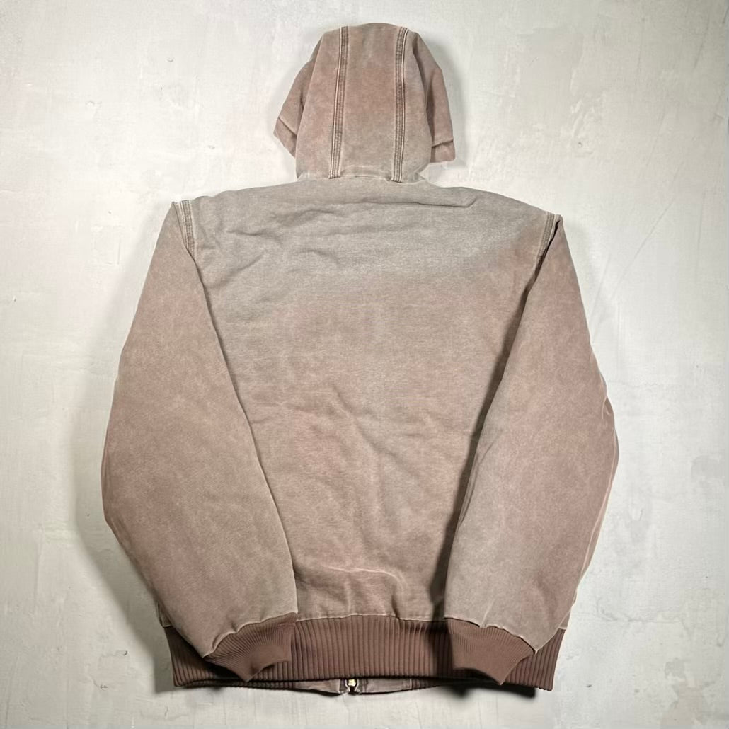 1990s Carhartt Active Workwear Zip Up Faded Brown Jacket Size Medium USED v20350