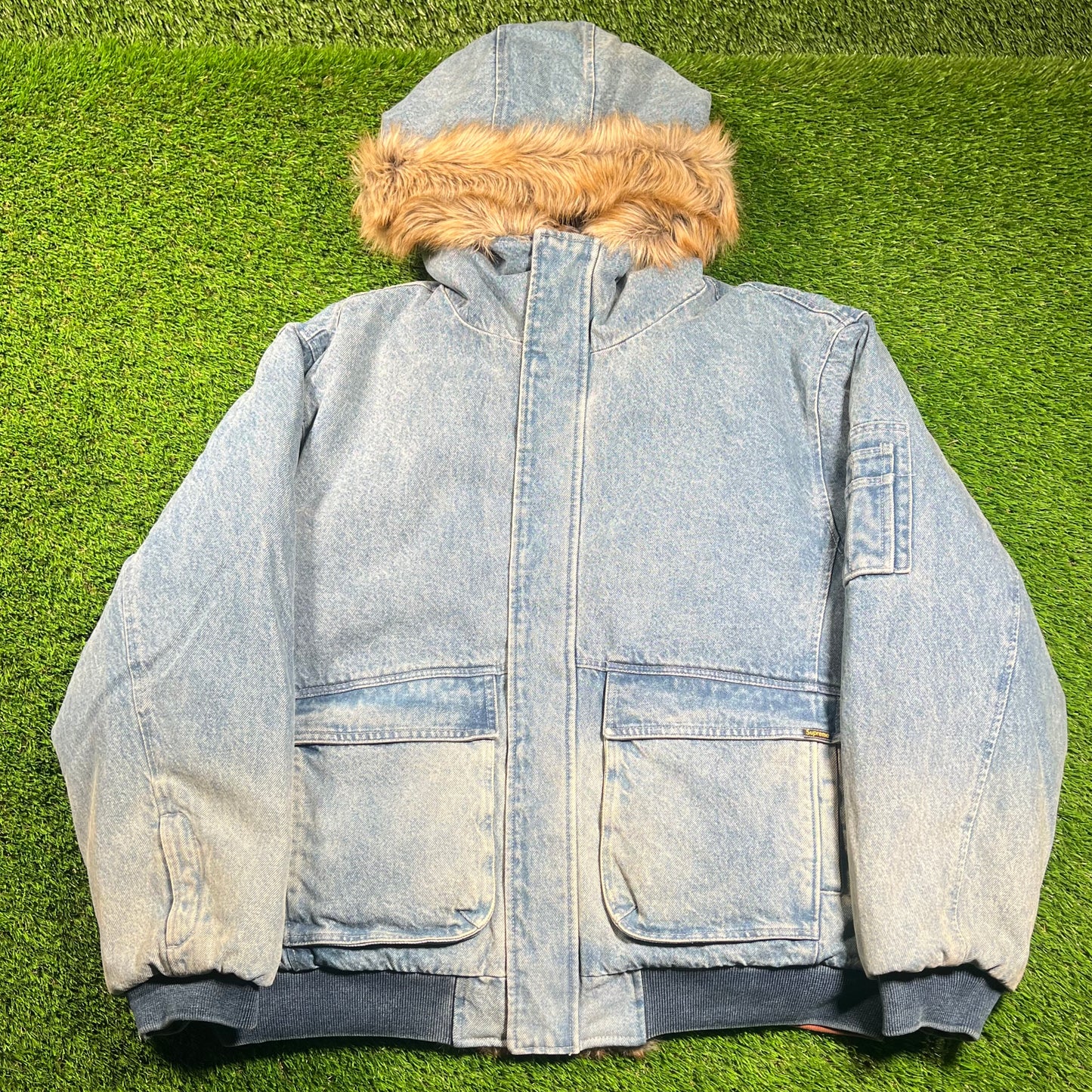 Supreme Reversible Faux Fur Denim Hooded Work Jacket (2026) Size XL NEW x16492