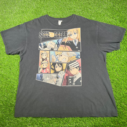 Y2K Soul Eaters Black Anime Tee Size XXL USED v17055