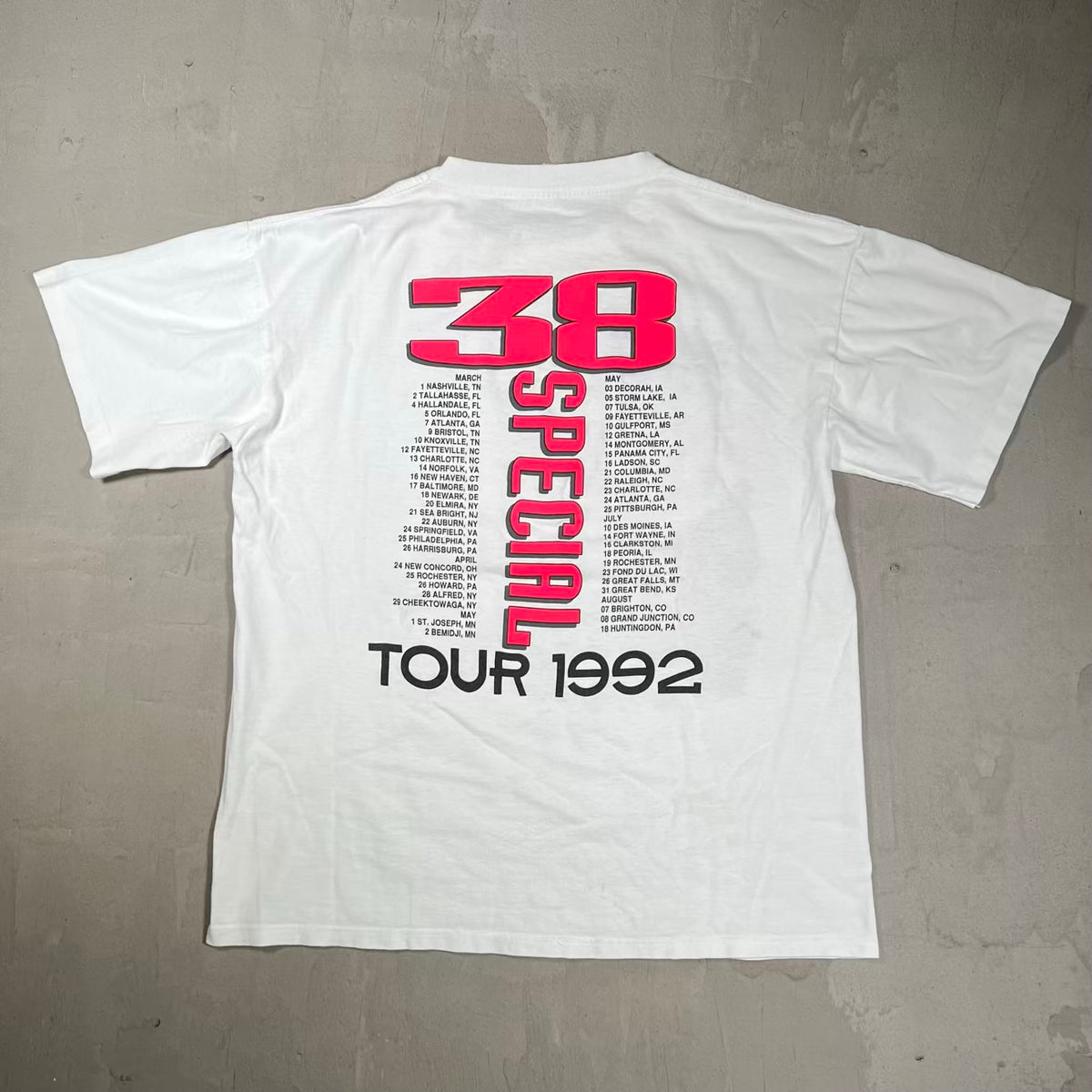 1992 Bone Against Steel 38 Special Tour White Tee Size Medium USED v20176