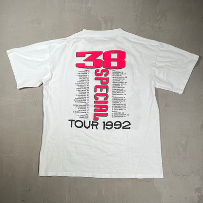 1992 Bone Against Steel 38 Special Tour White Tee Size Medium USED v20176