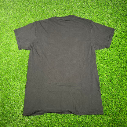 Cowboy Kitten Riding Shark Black Tee Size Large USED v17731