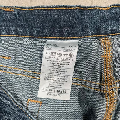 Carhartt Dark Blue Jeans Size 40x30 USED v20362