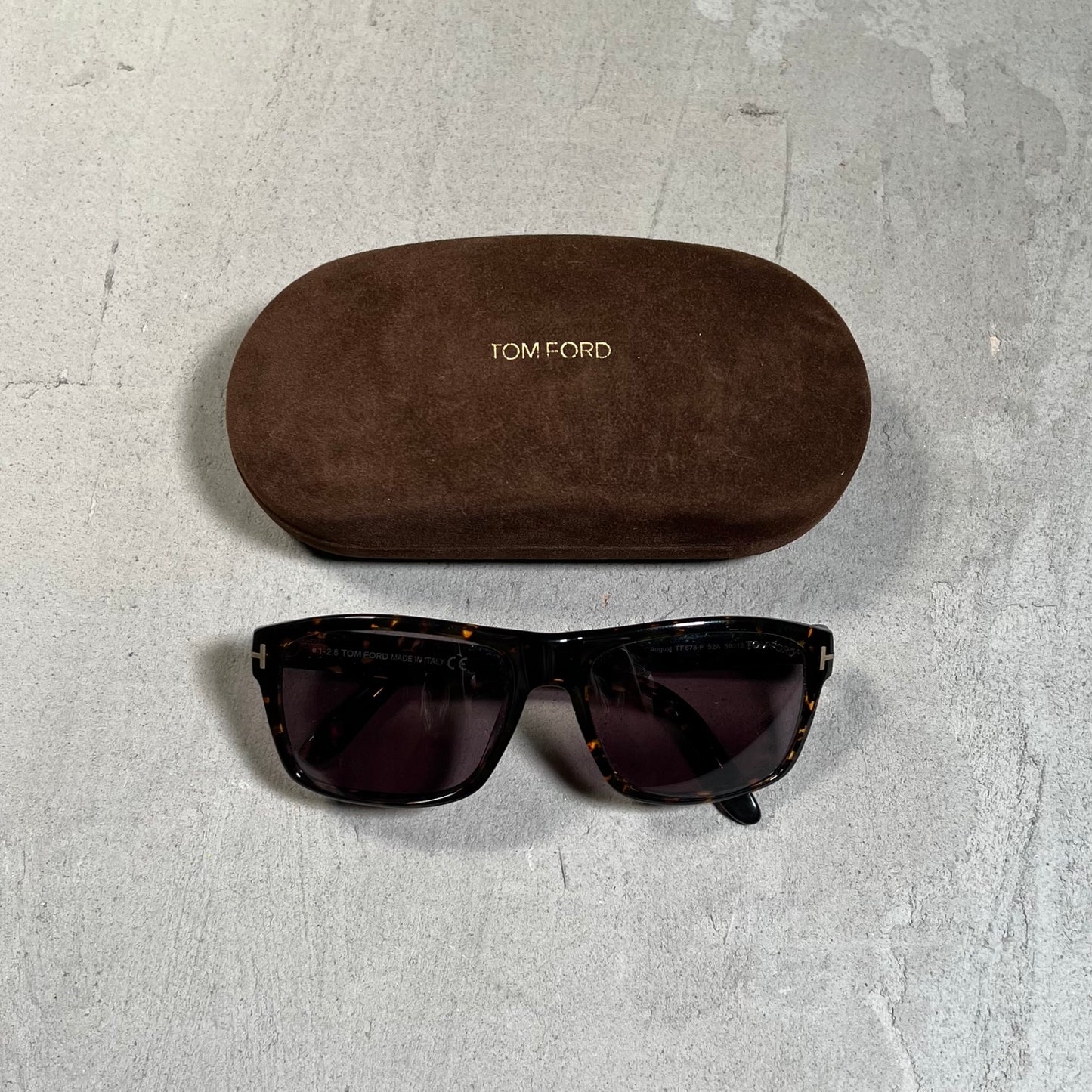 Tom Ford August Sunglasses Tortoise USED x17649