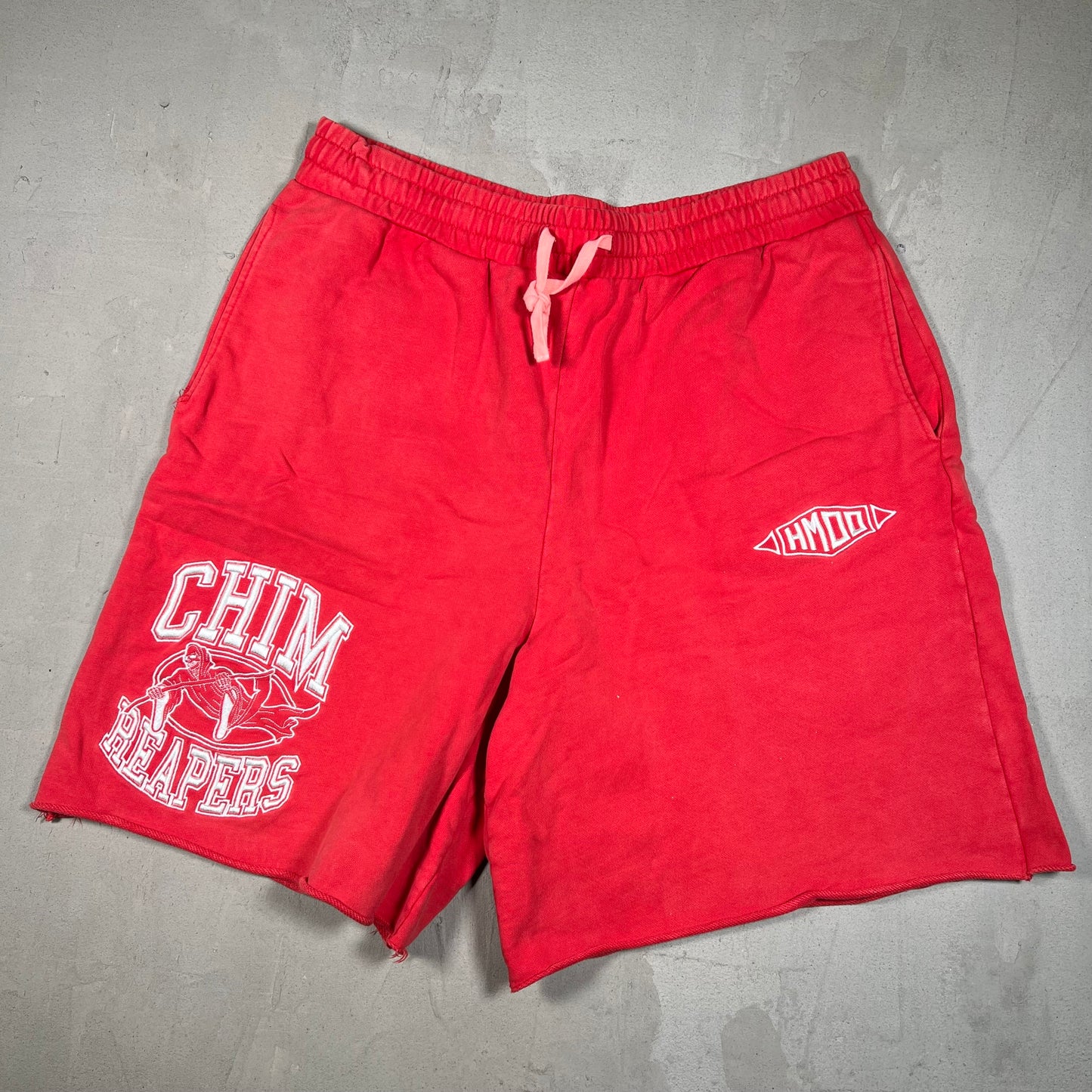 HMDD "Chim Reapers" Red Sweat Shorts Size XXL USED x17501
