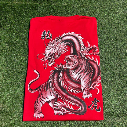 Zensation Red Dragon Art Tee Size XL USED v15976