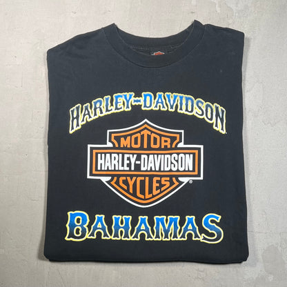 Y2K Harley Davidson Bahamas Black Tee Size 3XL USED v19433