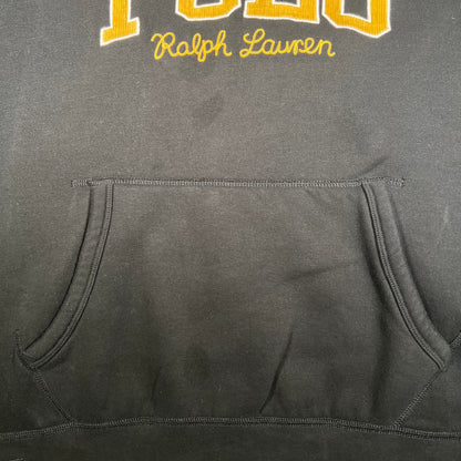 Polo Ralph Lauren College Logo Black Hoodie Size XL USED v17859