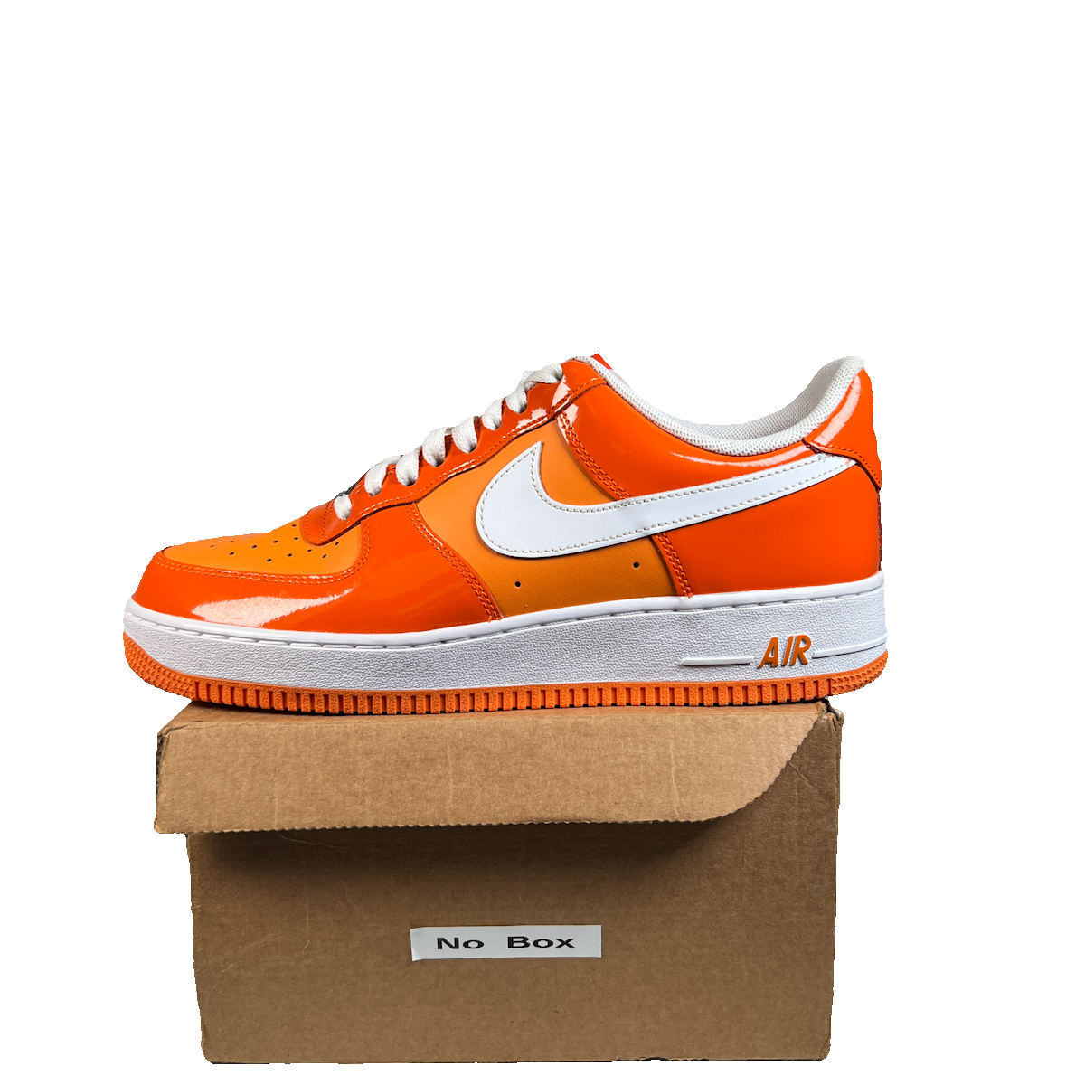 Nike Air Force 1 Low Orange White Patent (2024) Size 9 USED s23058