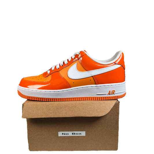 Nike Air Force 1 Low Orange White Patent (2024) Size 9 USED s23058