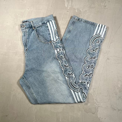 Vale Stone Washed Blue Insignia Blue Jeans Size 34 USED x18926