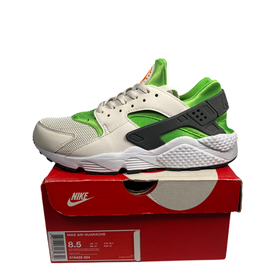 Nike Air Huarache Action Green Vivid Orange White Size 8.5 USED s17599