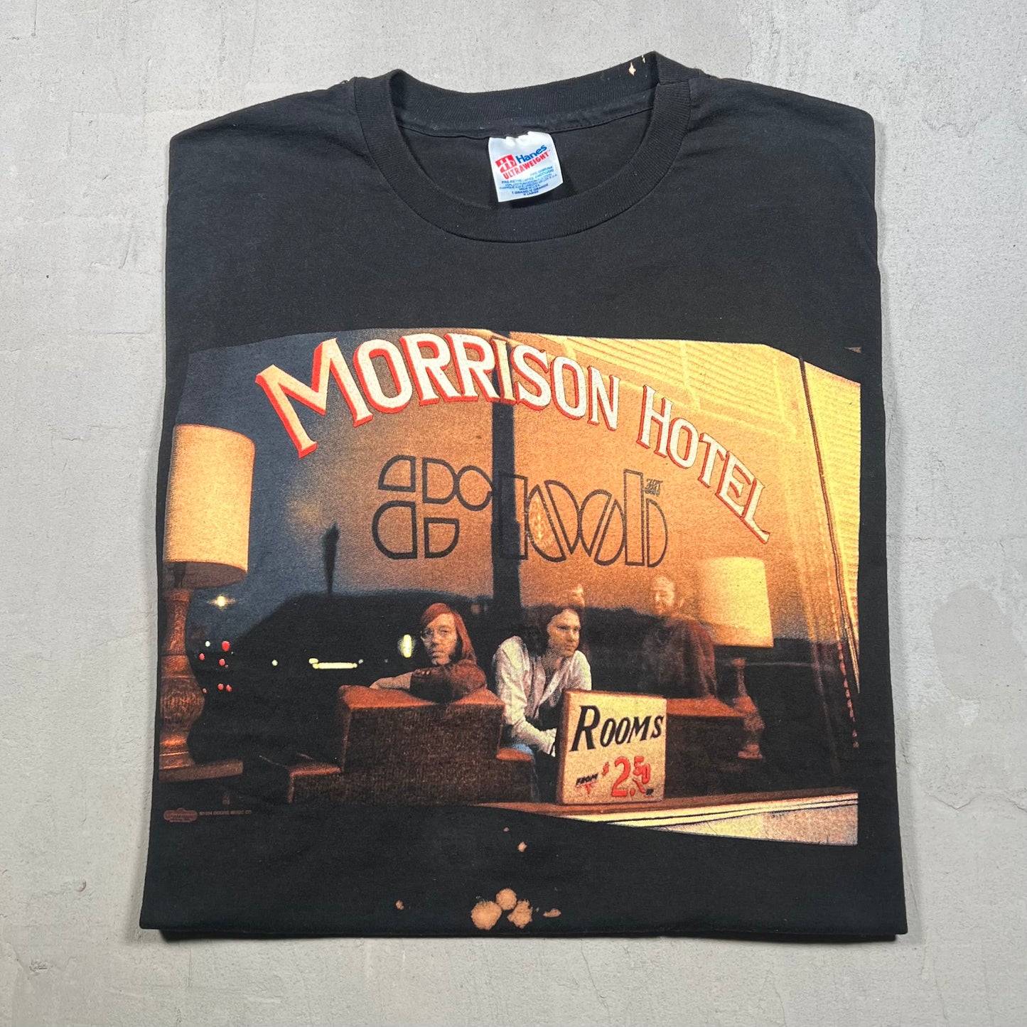 1990s The Doors "Morrison Hotel" Black Tee Size XL USED v19285