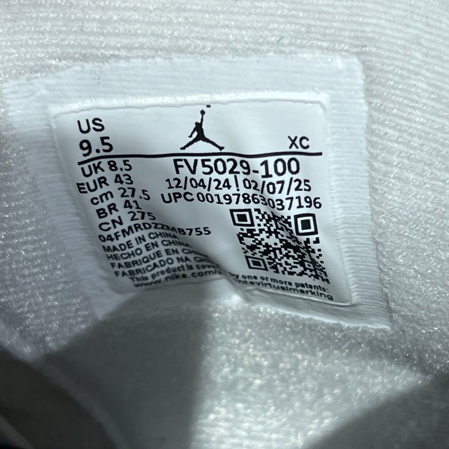 Jordan 4 White Cement (2025) Size 9.5 NEW s20241