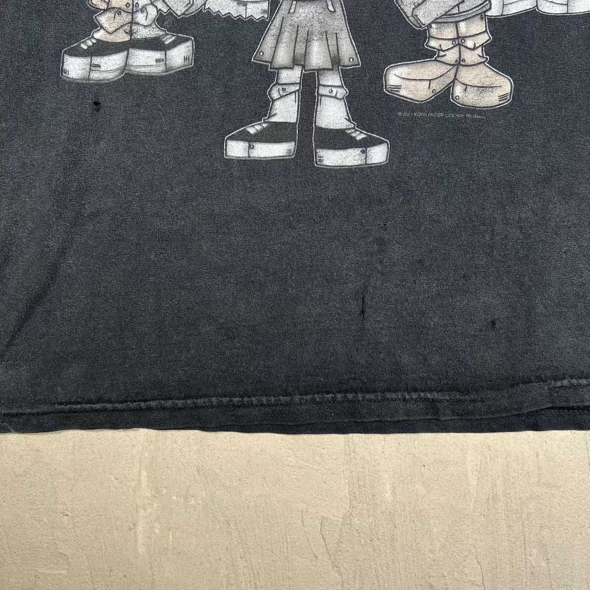 2001 Korn Sick and Twisted Glow in Dark Tour Black Tee Size XL USED v20408