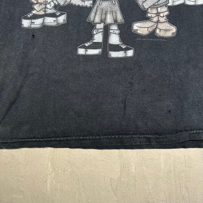 2001 Korn Sick and Twisted Glow in Dark Tour Black Tee Size XL USED v20408