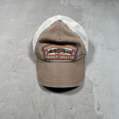 Y2K Polo Ralph Lauren Trails Valleys Guide Brown Trucker Hat USED v20322
