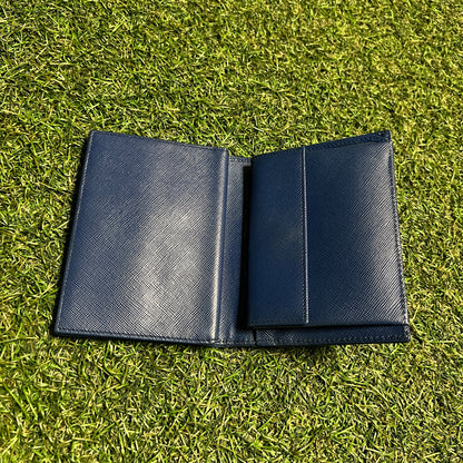 Y2K Prada Blue Nylon Fold Wallet USED x13984